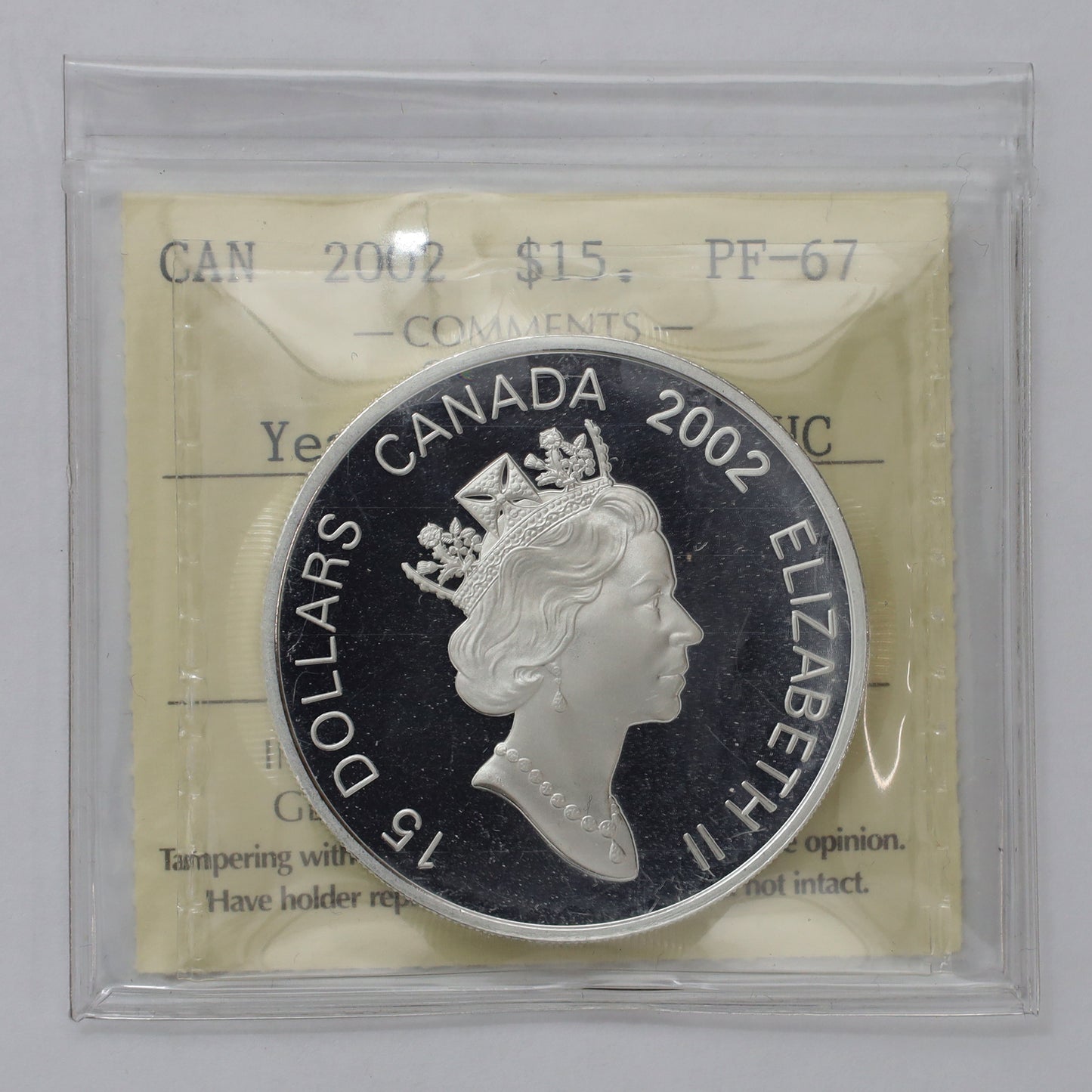 2002 Canada $15 Year of the Horse Sterling Silver & Gold Plated ICCS Certified PF67 UHC