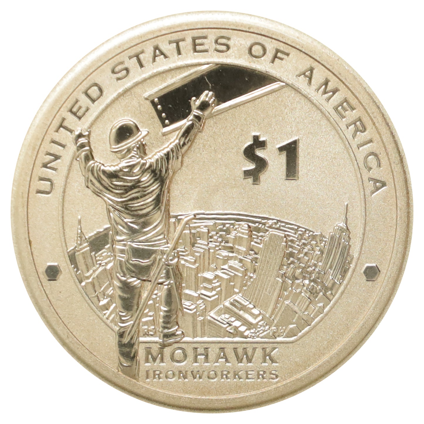 2015 USA $1 Mohawk Ironworkers Commemorative Coin & Currency Set (light wear)