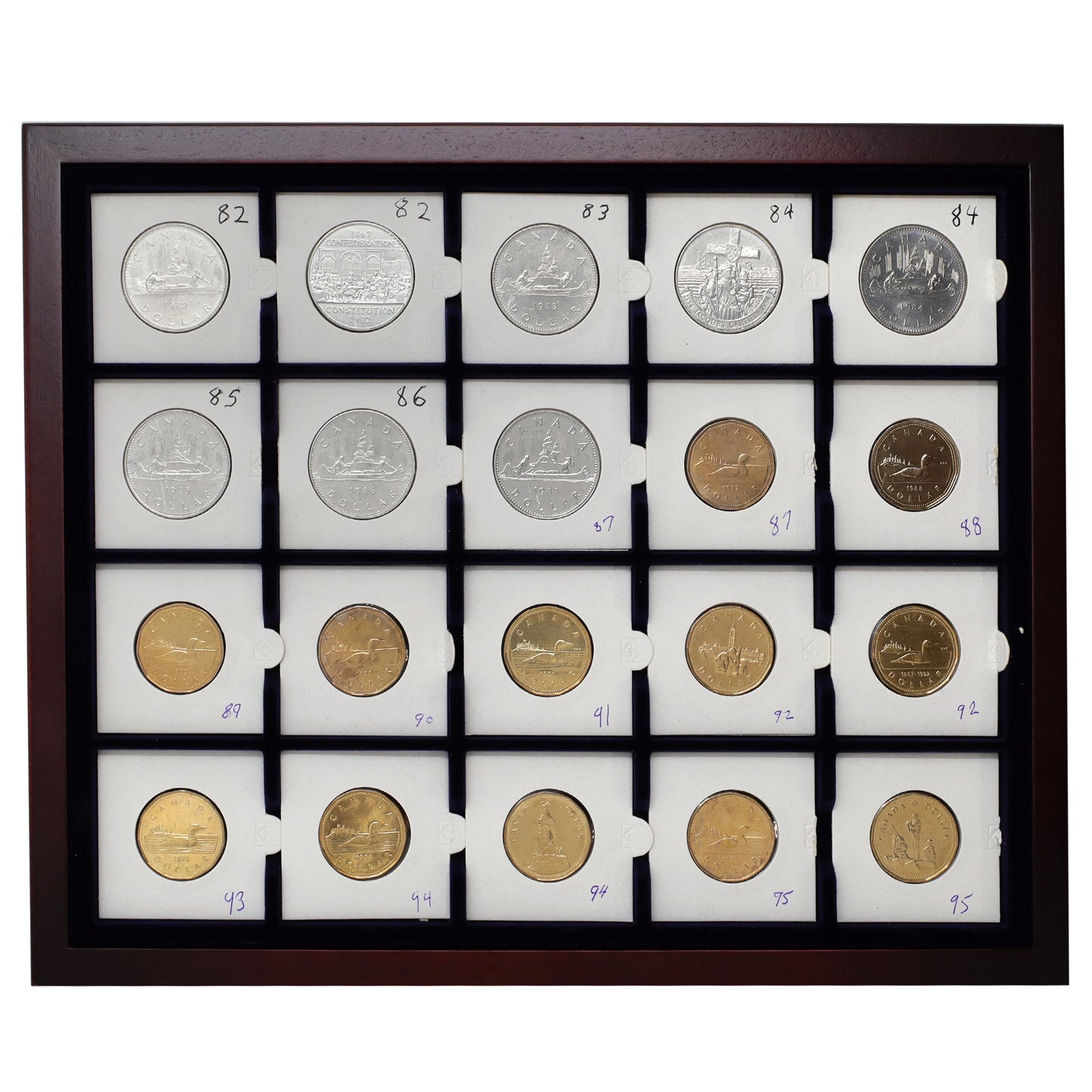 Estate Lot of 62x 1958-2009 Canada Dollars in Wooden Lighthouse Case