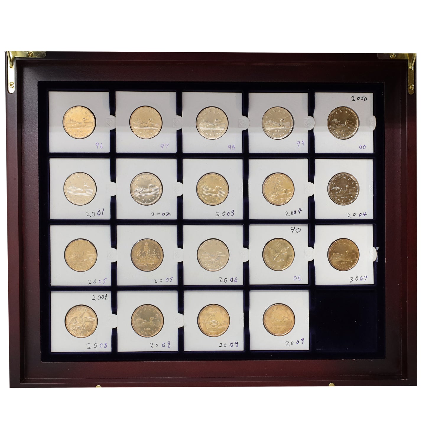 Estate Lot of 62x 1958-2009 Canada Dollars in Wooden Lighthouse Case