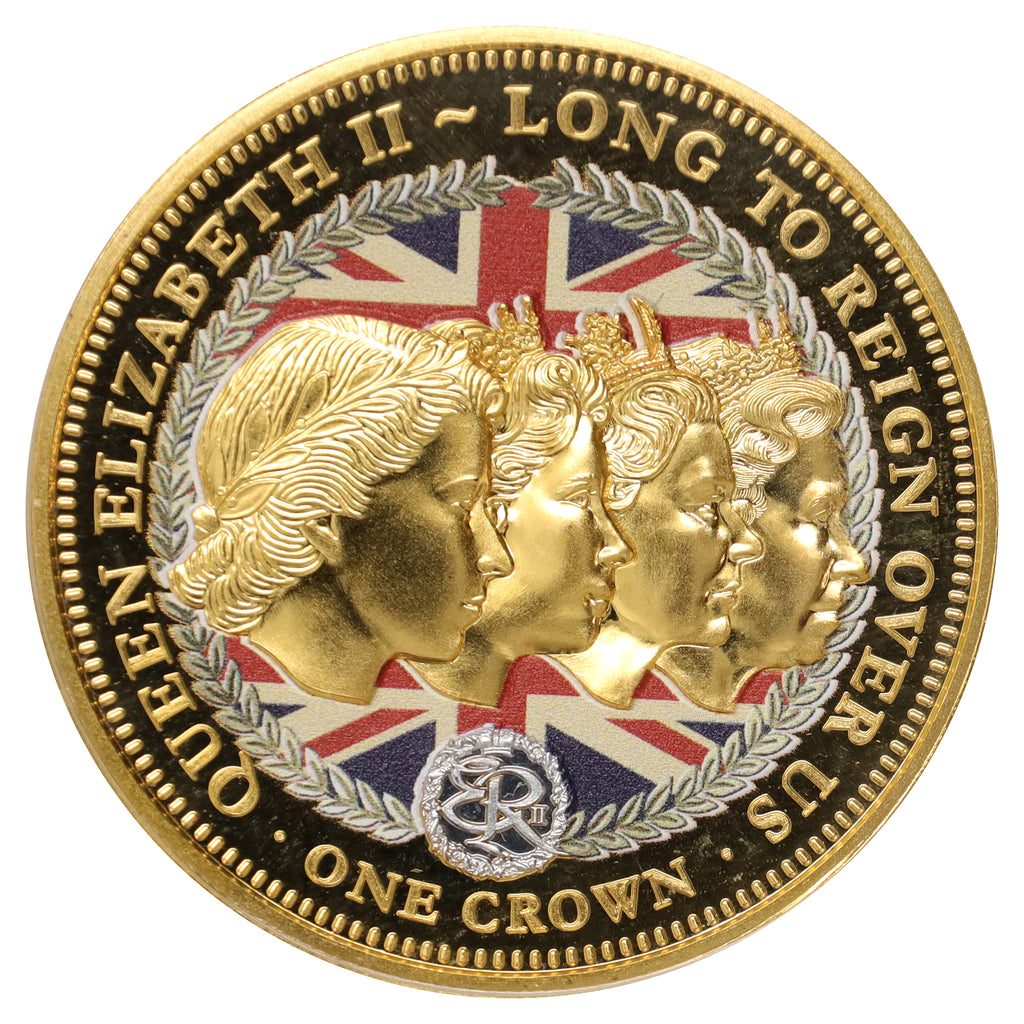 2015 Bradford Exchange "Long to Reign Over Us" Queen Elizabeth II Gold-Plated Crown