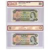 Pair of 1969-1979 Canada $20 Notes, Lawson-Bouey, BCS Certified VF30 & AU50, 2pcs