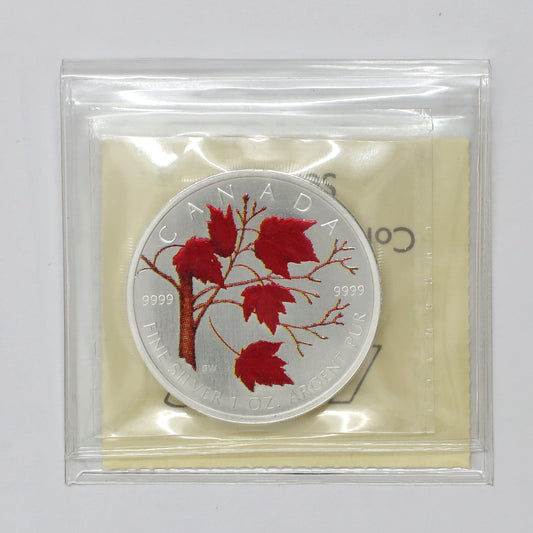 2004 Canada $5 Coloured Silver Maple Leaf: Winter ICCS Certified MS66 (No Tax)