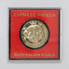 Australia Koala and Panda Australian Souvenir Medallion in Original Case (scratches)