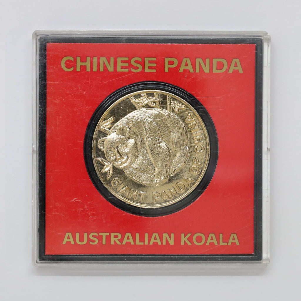 Australia Koala and Panda Australian Souvenir Medallion in Original Case (scratches)