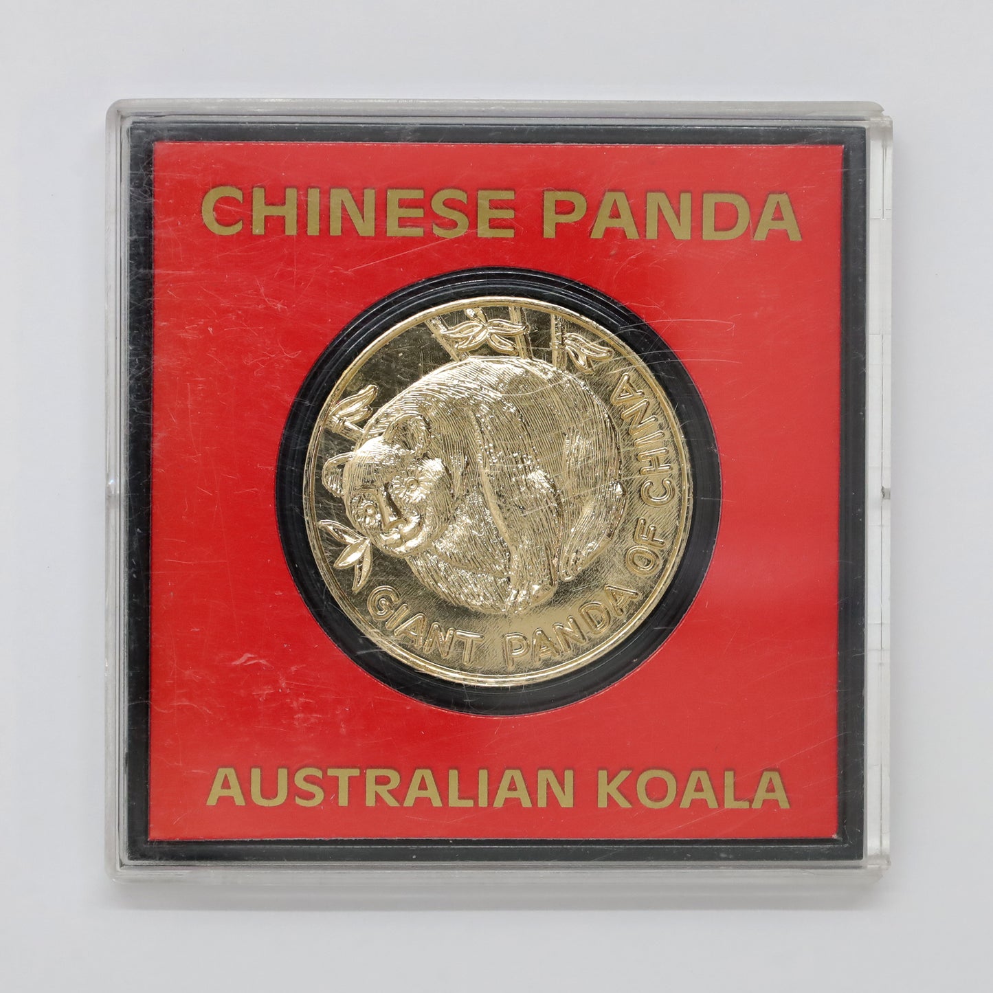 Australia Koala and Panda Australian Souvenir Medallion in Original Case (scratches)