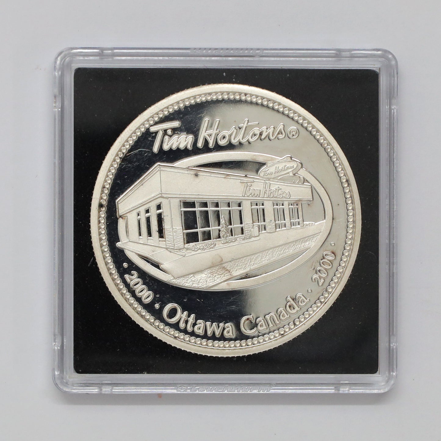 2000 Canada Tim Hortons, Ottawa, .999 Proof Silver Round (No Tax) scr. cap