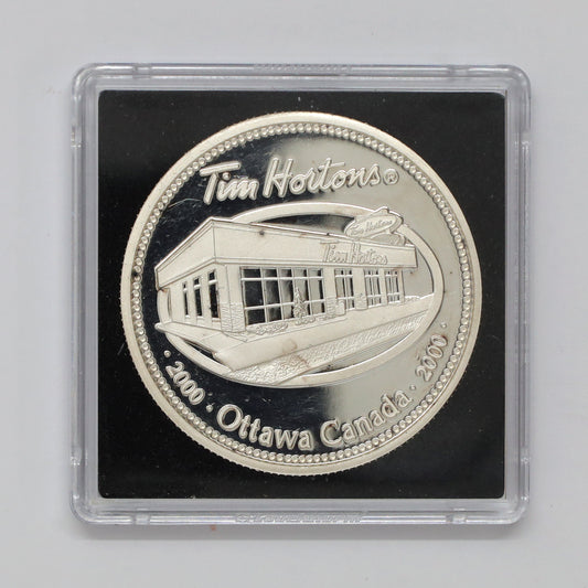 2000 Canada Tim Hortons, Ottawa, .999 Proof Silver Round (No Tax) scr. cap