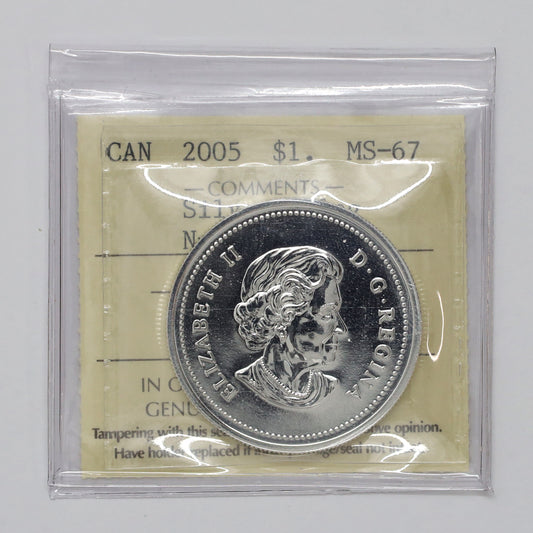 2005 Canada $1 40th Anniversary National Flag Proof Silver ICCS Certified MS67 (No Tax)