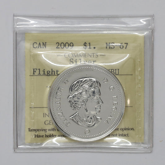 2009 Canada 100th Anniversary of Flight Proof Sterling Silver Dollar ICCS Certified MS67