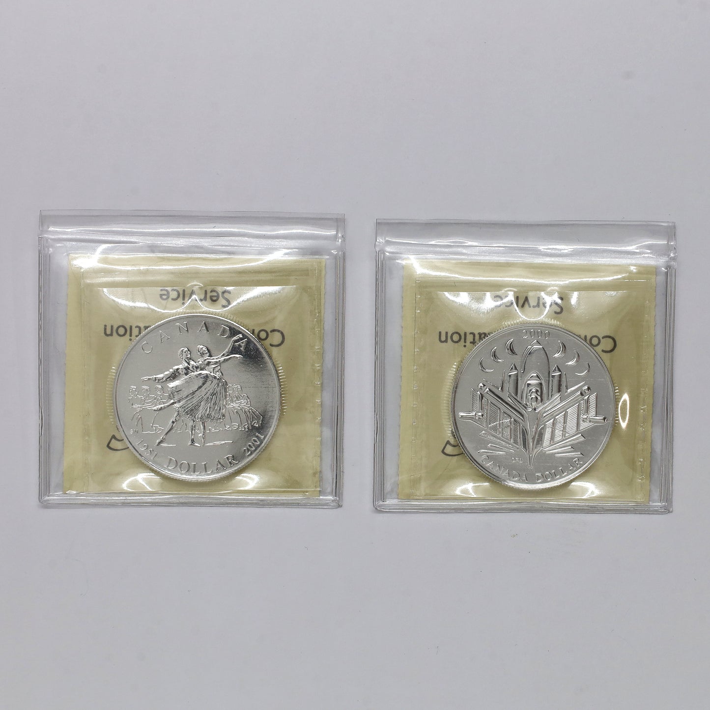 Pair of 2000 & 2001 RCM Sterling Silver Coins ICCS Certified MS67, 2pcs