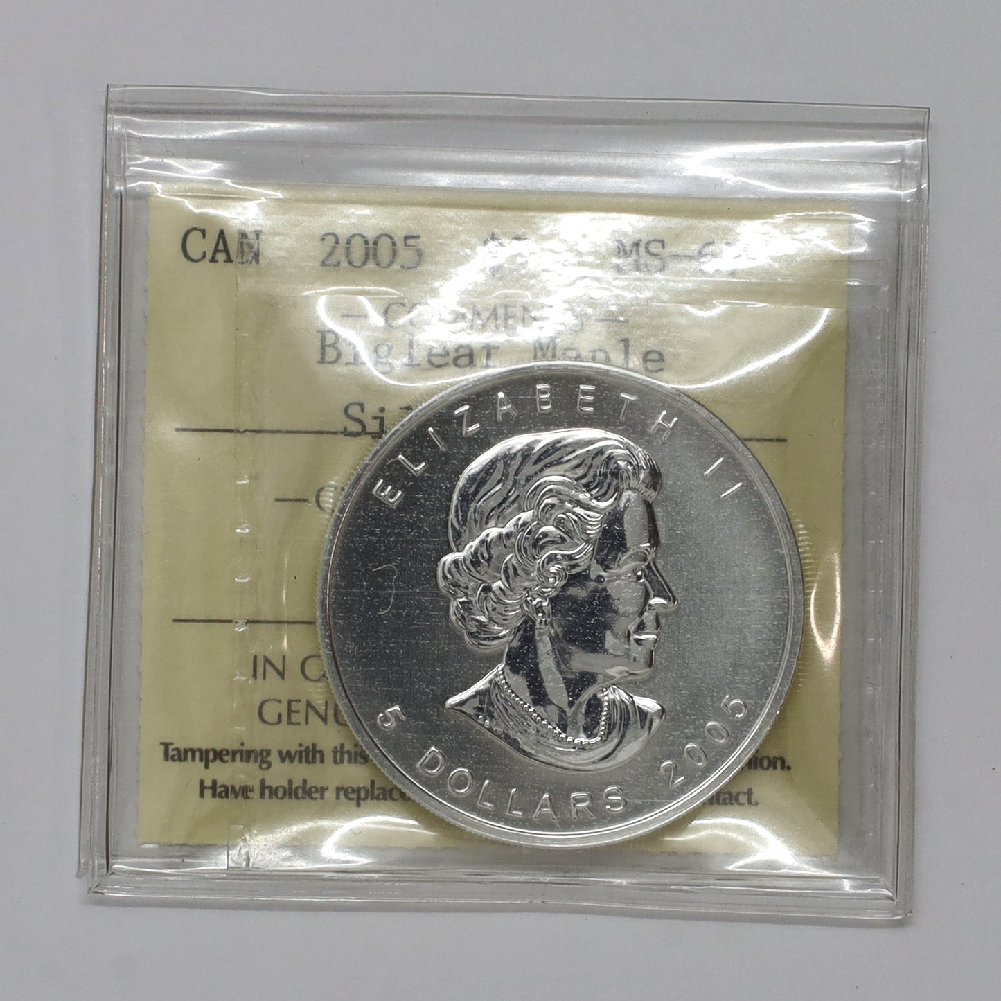 2005 Canada $5 Coloured Silver Maple Leaf: Bigleaf Maple ICCS Certified MS67 (No Tax)