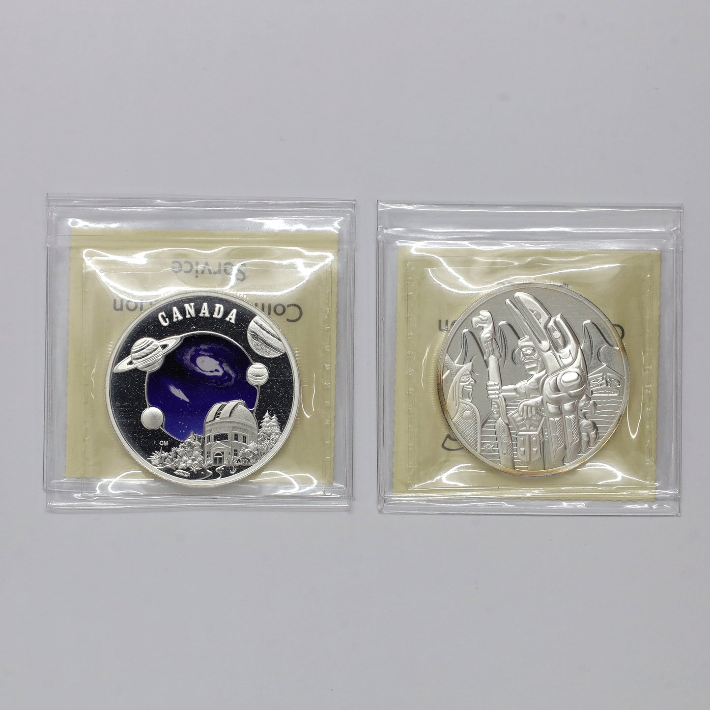 Pair of 2005 & 2009 Canada $30 RCM Proof Sterling Coins ICCS Cert. PF67 UHC, 2pcs (toned)