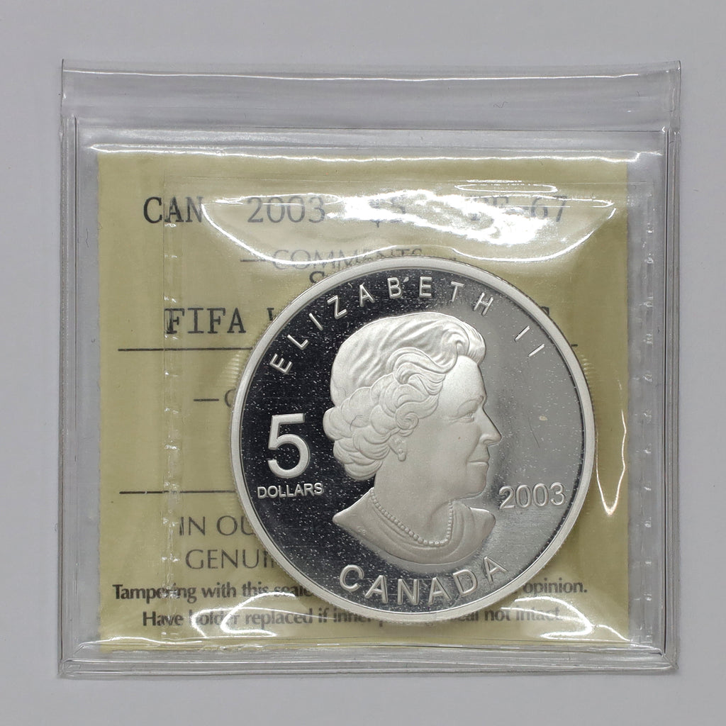 2003 Canada $5 2006 FIFA World Cup Soccer .9999 Fine Silver ICCS Cert. PF67 UHC (No Tax)