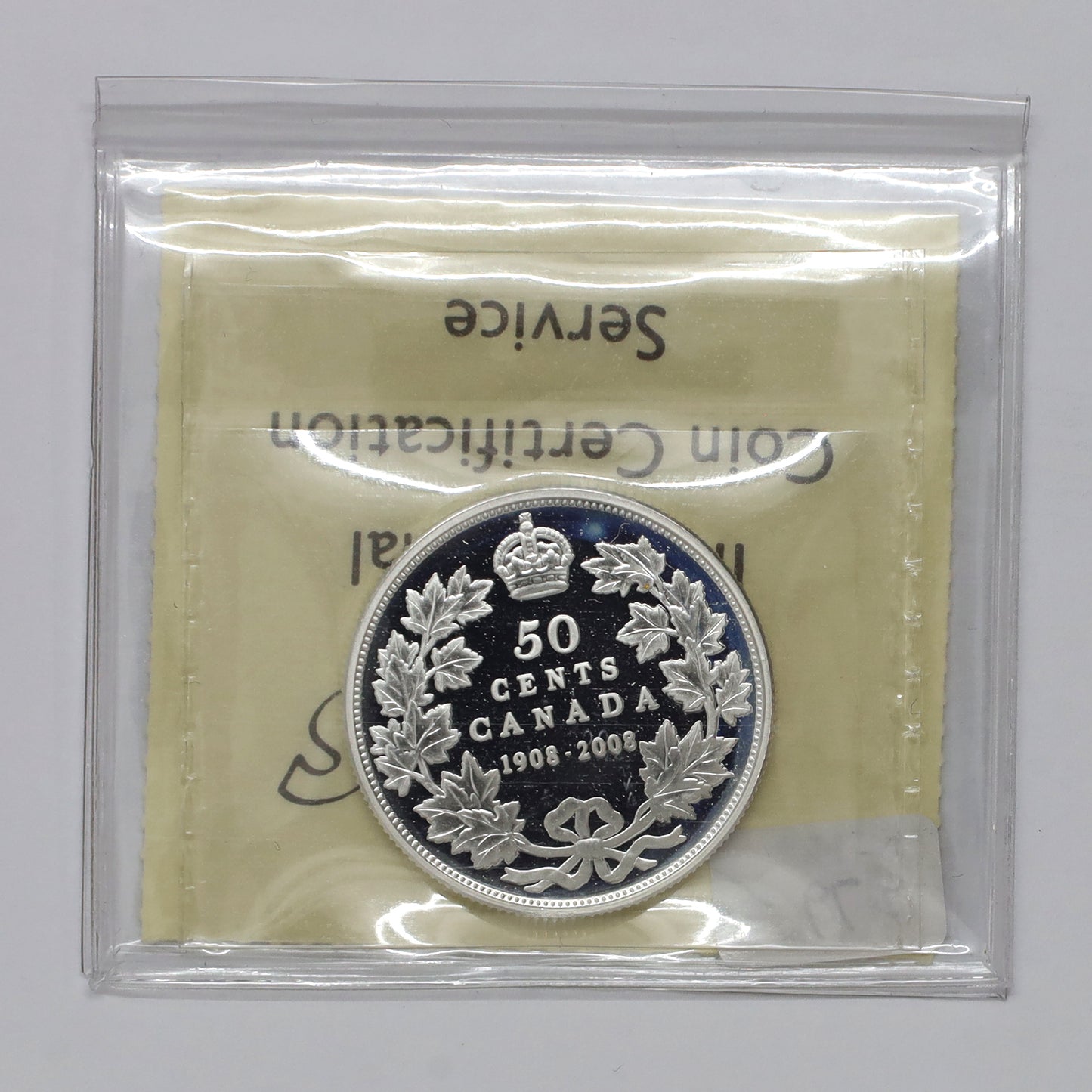 2008 (1908-2008) Canada 50-cents Centennial Sterling Silver Proof ICCS Certified PF68