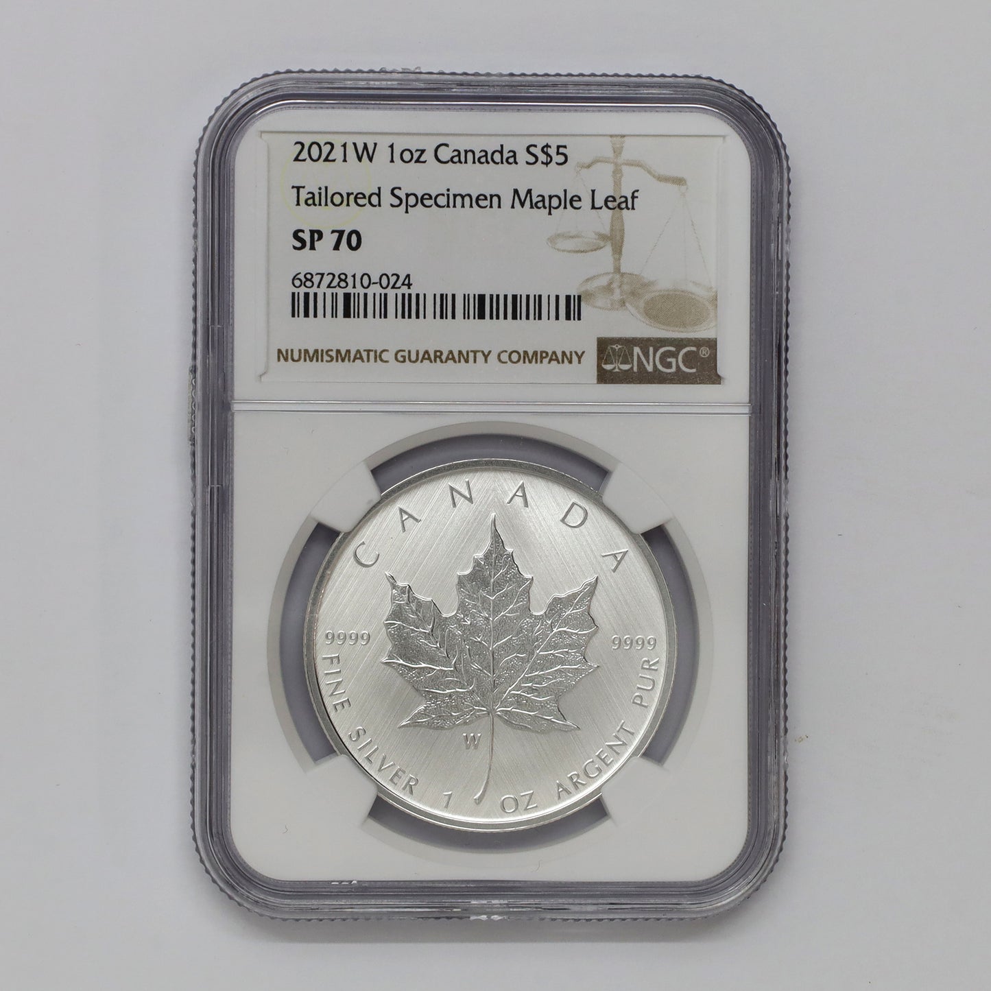 2021W Canada $5 Silver Maple Leaf NGC Certified Tailored SP70 (No Tax)