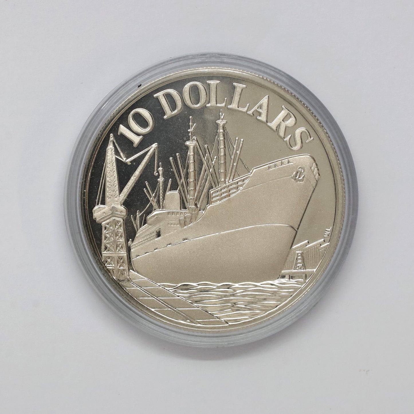 Singapore 1975 $10 10th Anniversary of Independence .500 Silver Coin in Case (light wear)