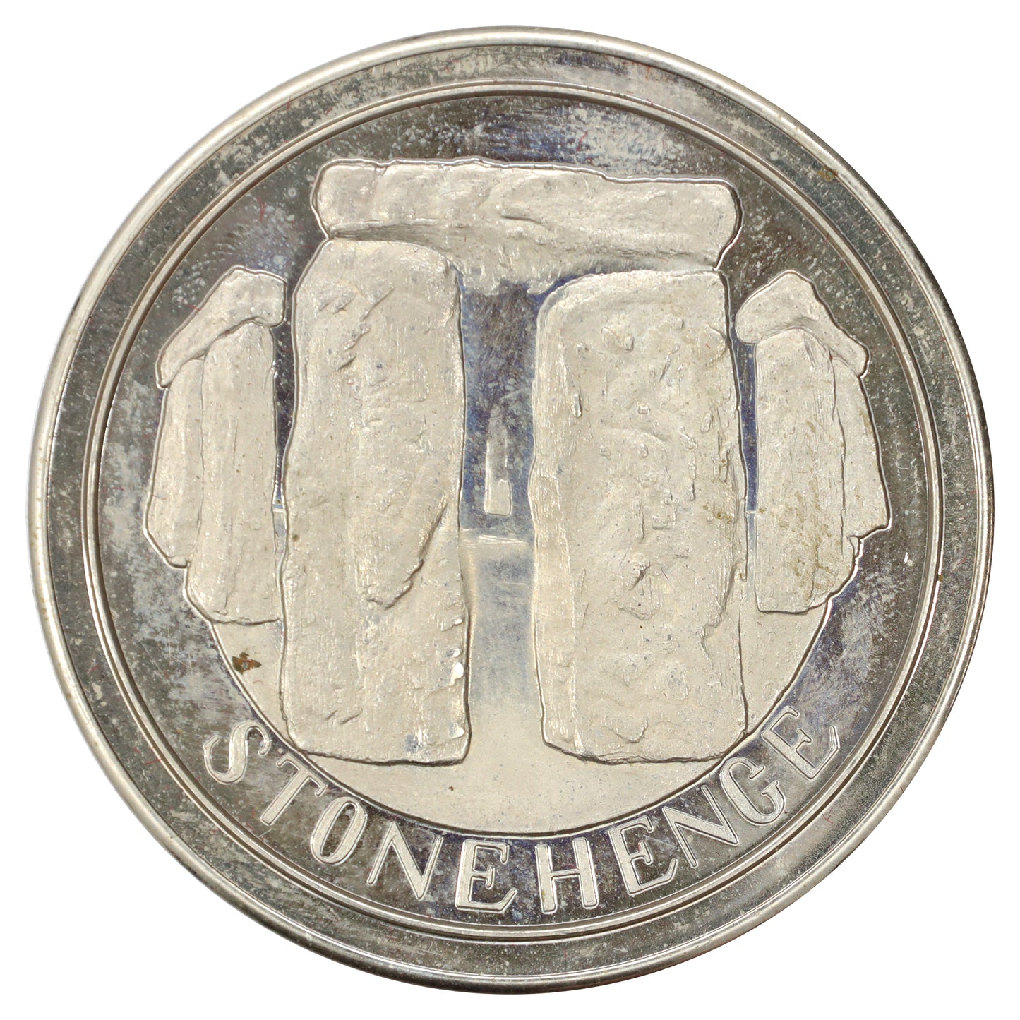 Great Britain 1977 Silver Jubilee Stonehenge Commemorative Medallion in Case (light wear)