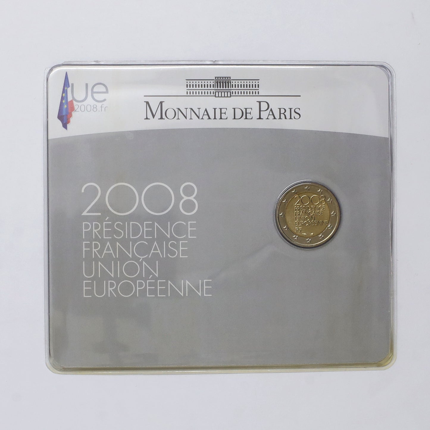 France 2008 Presidency of the European Union 2-euro Coin in Presentation Card (wear)