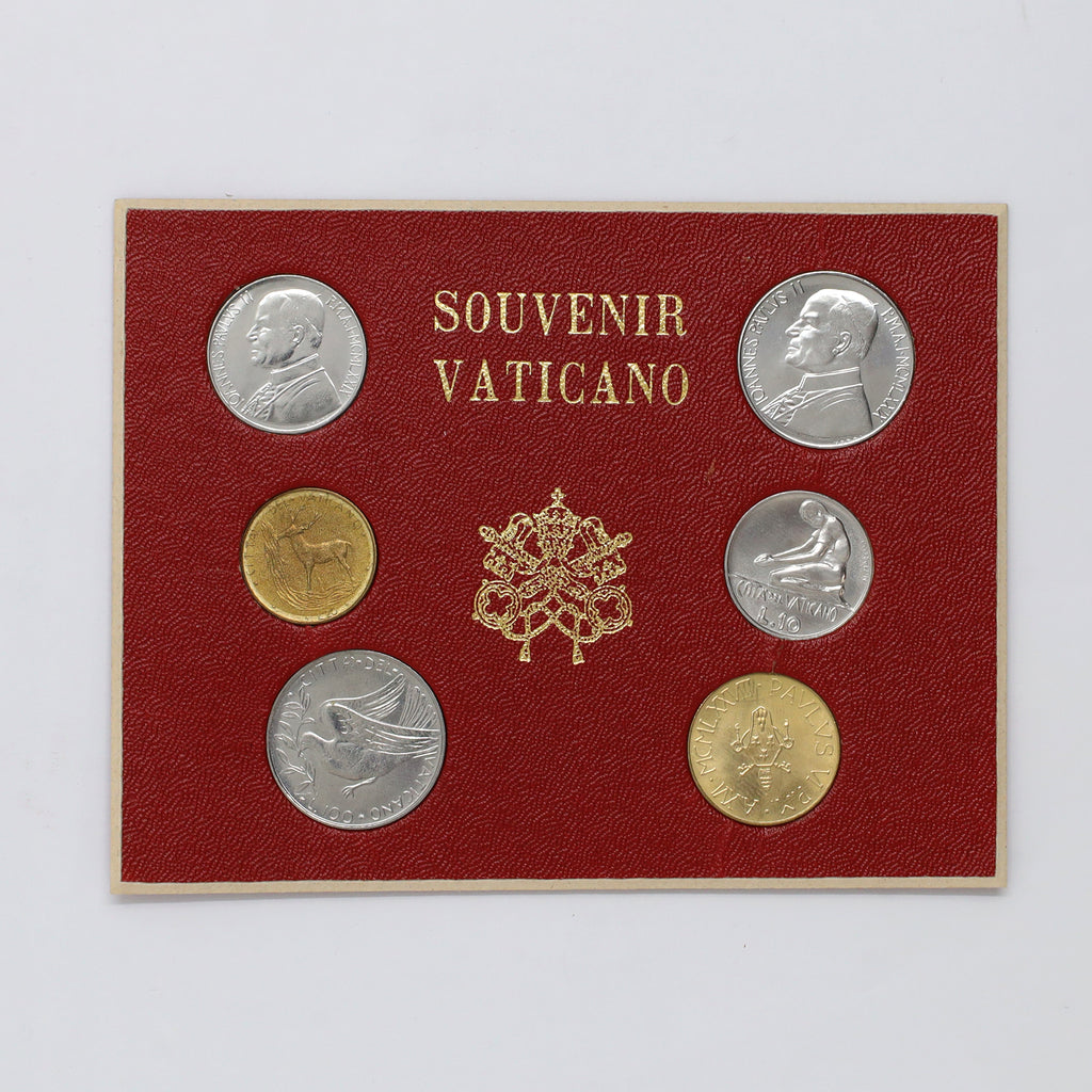 Vatican City 1972 Pope Paul VI 6-Coin Souvenir Set (light wear)