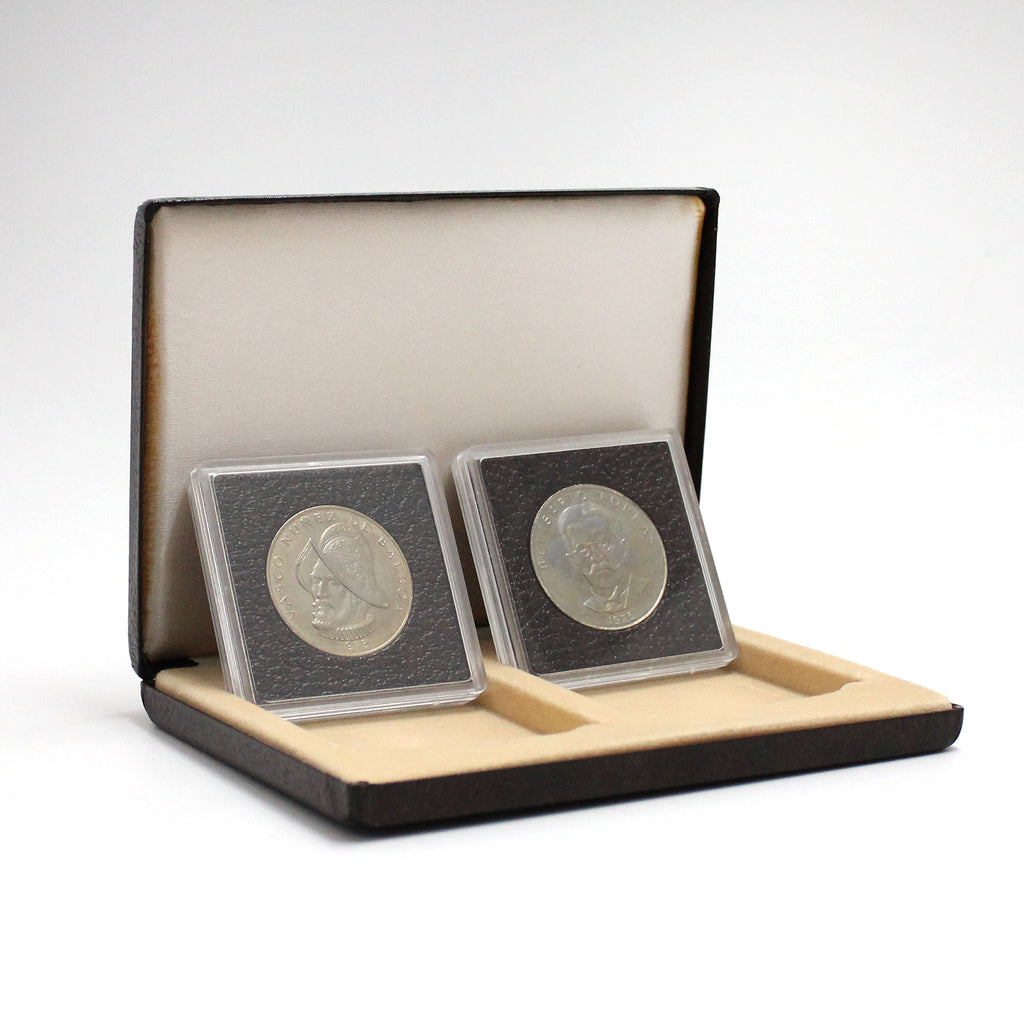 Panama 1975 Belisario Porras Sterling Silver 2-Coin Set in Case (light wear)