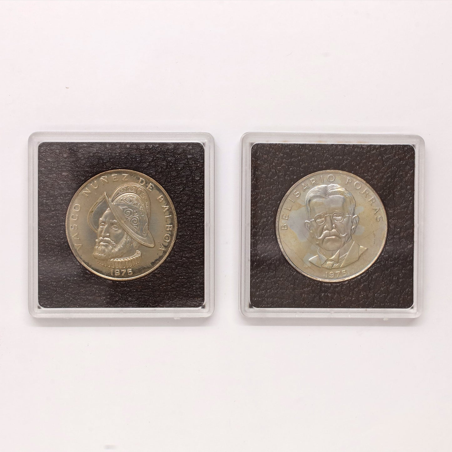 Panama 1975 Belisario Porras Sterling Silver 2-Coin Set in Case (light wear)