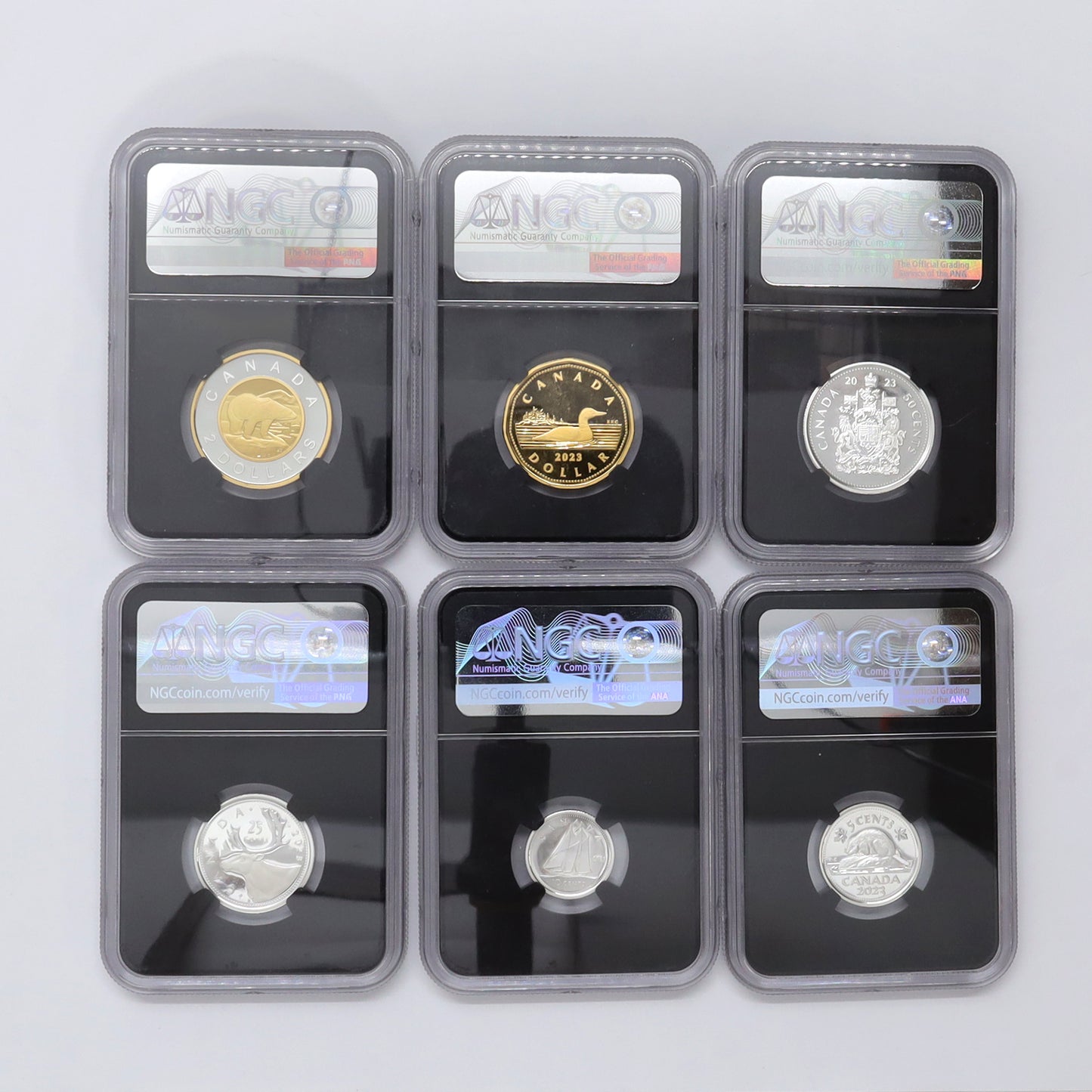 Lot of 6x 2023 Canada Queen Elizabeth II Silver Decimal NGC Cert. PF70 UHC, 6pcs (No Tax)