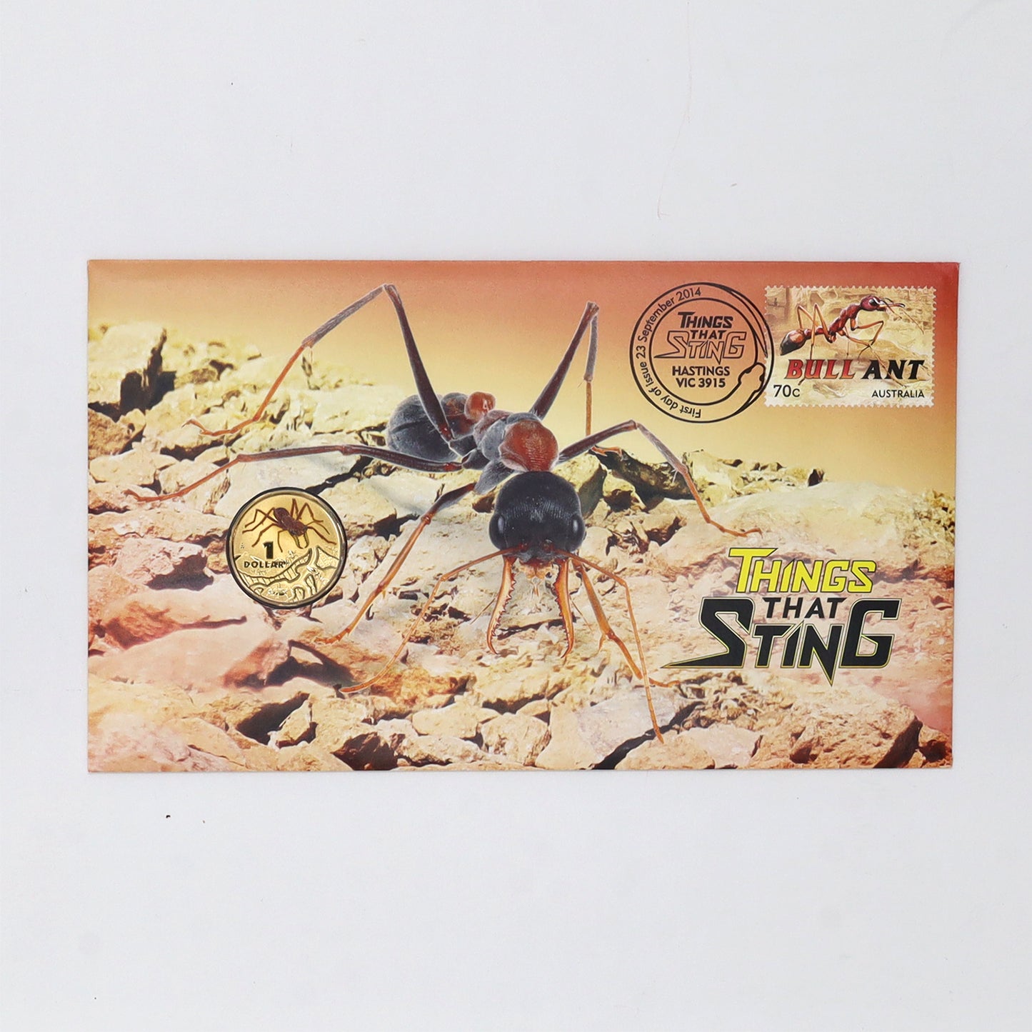 Australia 2014 Things That Sting: Bull Ant Coin & Stamp First Day Cover