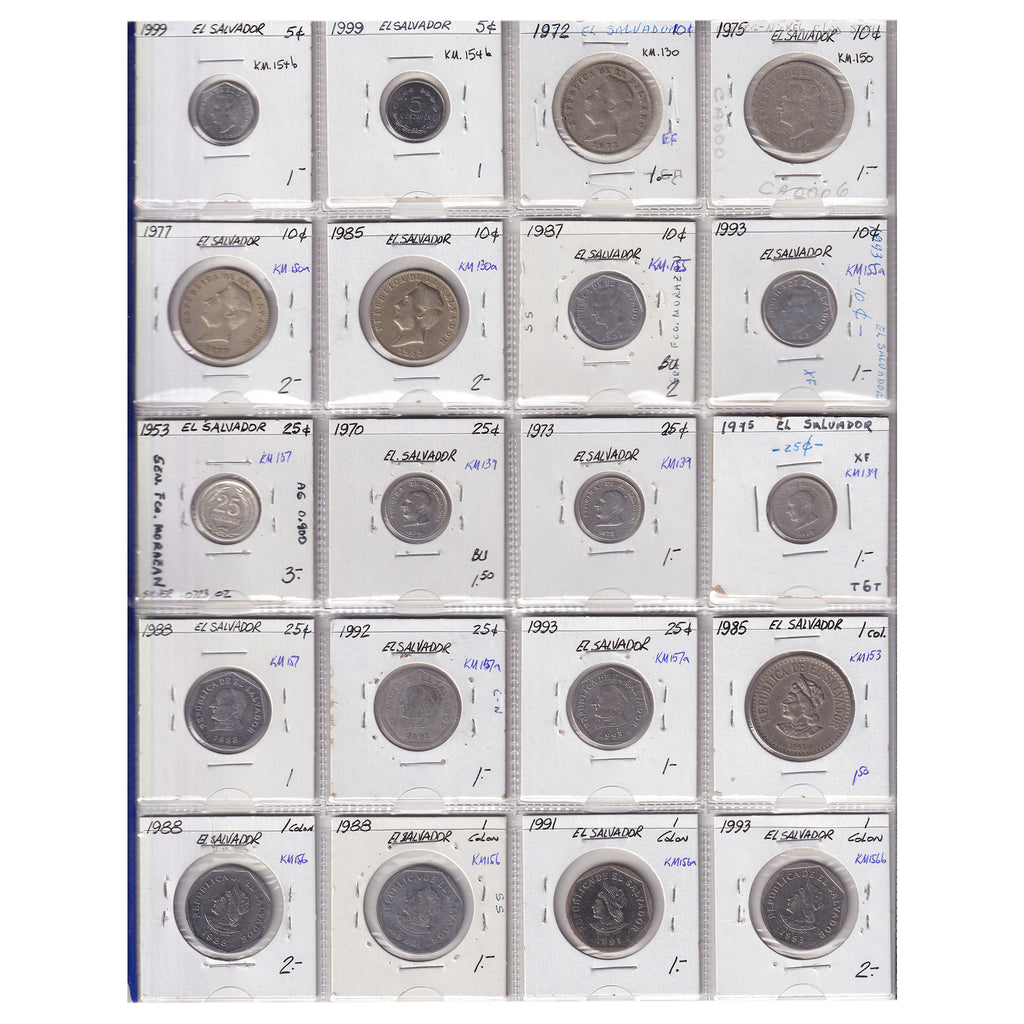 Group Lot of 38x El Salvador 1919-1999 Decimal, 38pcs