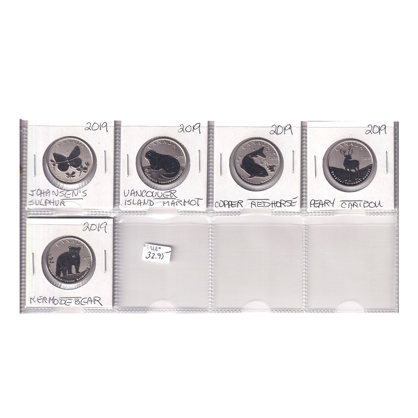 2019 50-cent Canada's Wildlife Treasures 5-Coin Set (Coins Only)
