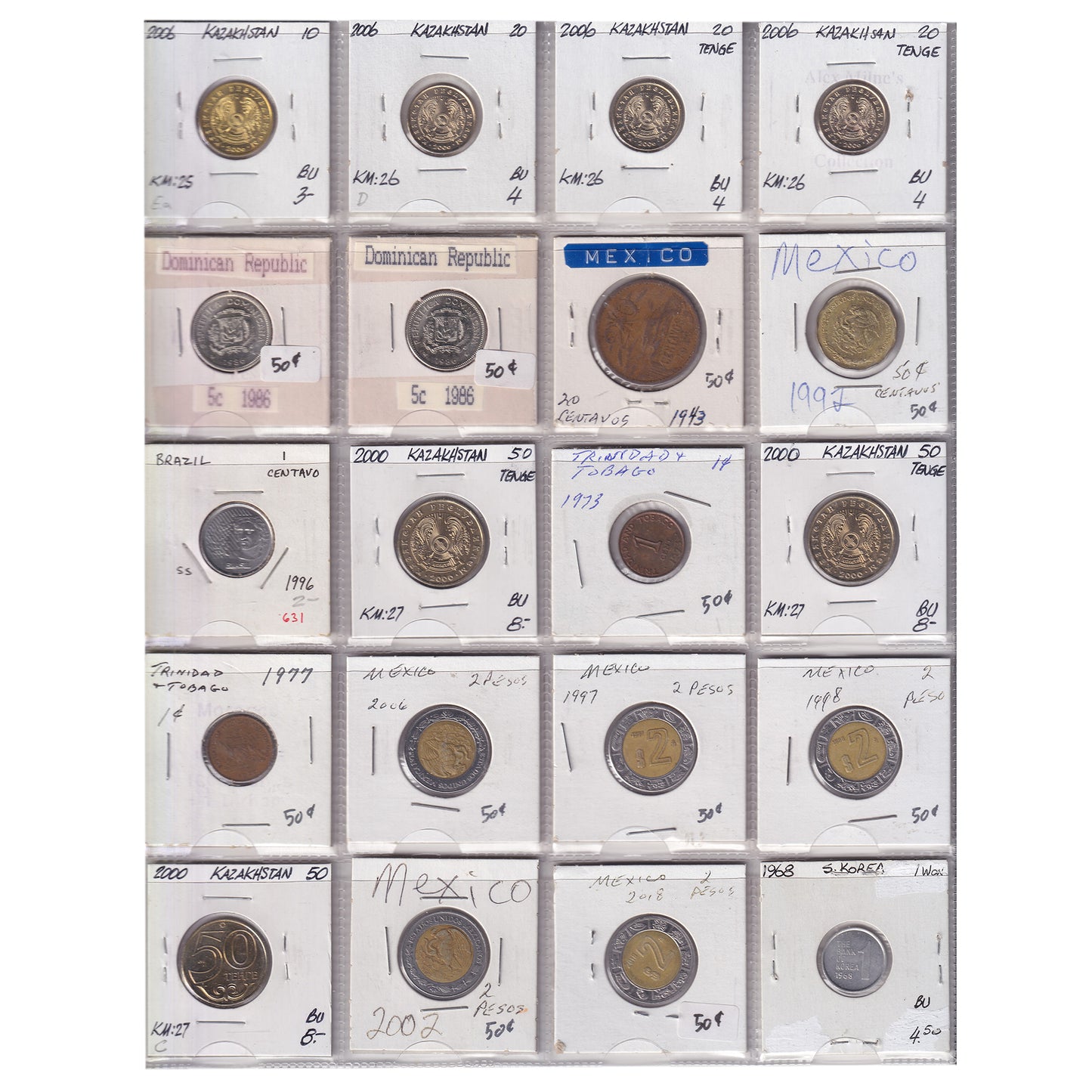 Group Lot of 60x 1816-2018 World Coins, Various Countries & Denominations, 60pcs