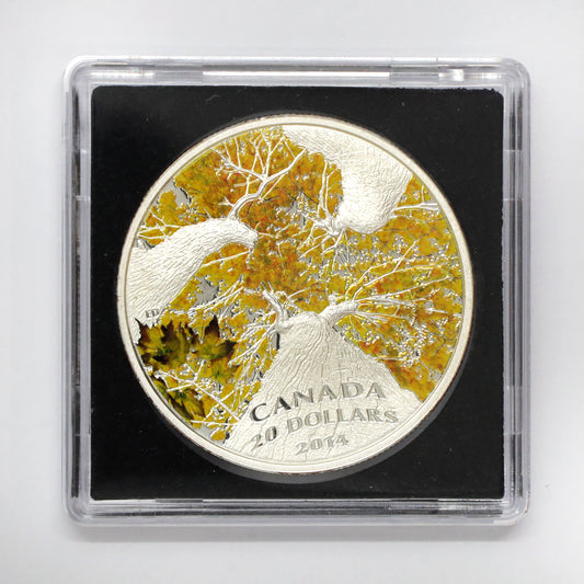 2014 $20 Canadian Maple Canopy: Autumn Alure Fine Silver (No Tax) Coin Only (scr. cap)