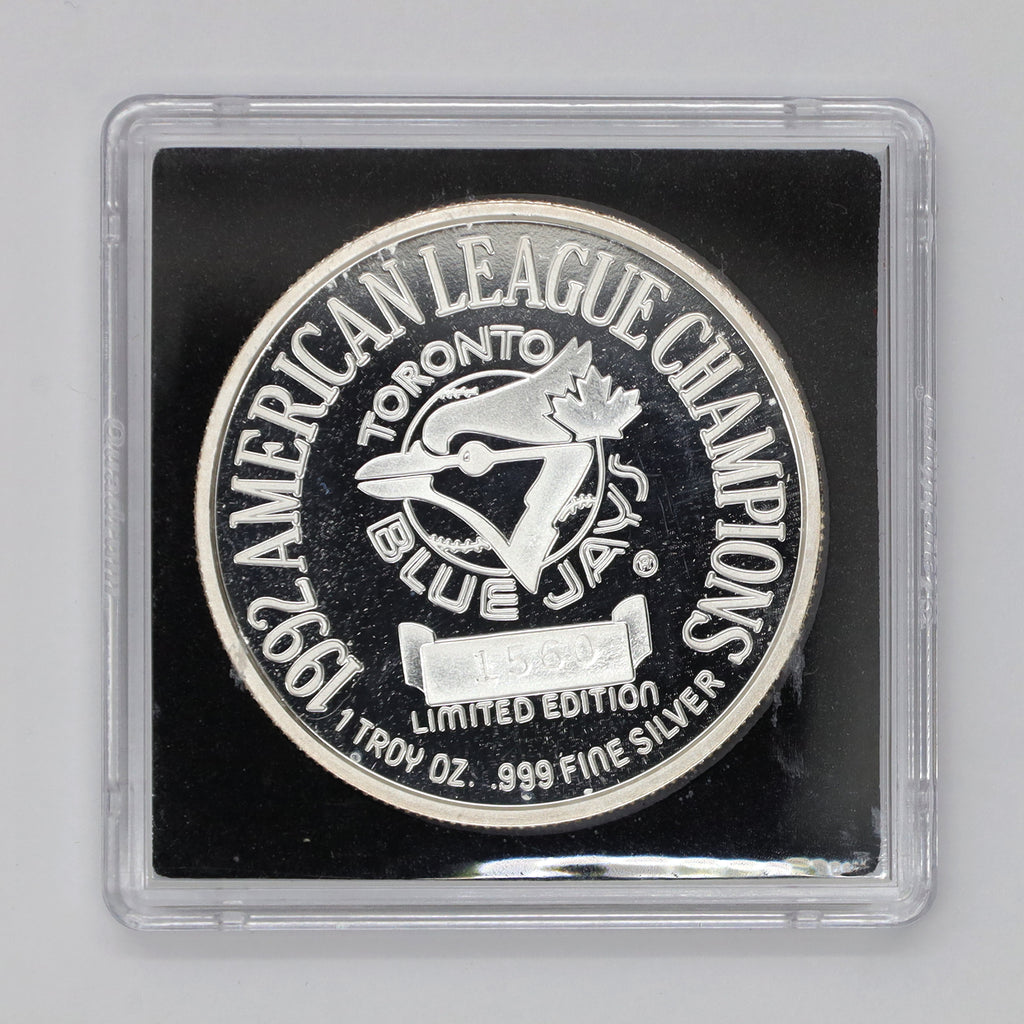 1992 Canada Toronto Blue Jays World Champions 1oz Fine Silver Round (No Tax) scr. cap