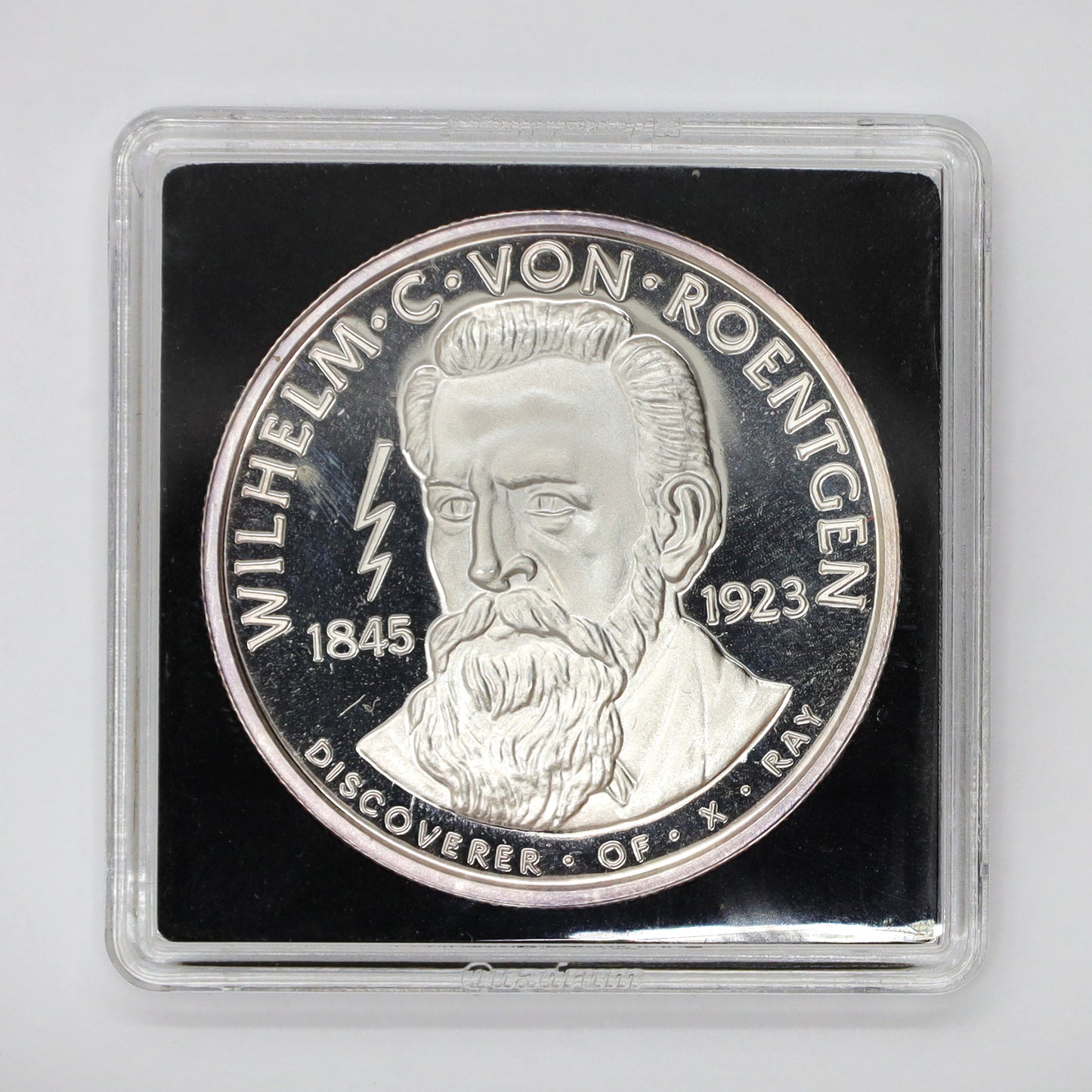 1995 Wilhelm Von Roentgen X-Ray 1oz .999 Fine Silver Round (No Tax) scratched capsule