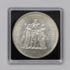 France 1975 Hercules 50 Francs .900 Silver Coin (light toning, scratched capsule)