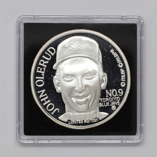 1993 American League Batting Champion John Olerud .999 Fine Silver Round (No Tax) scr. cap