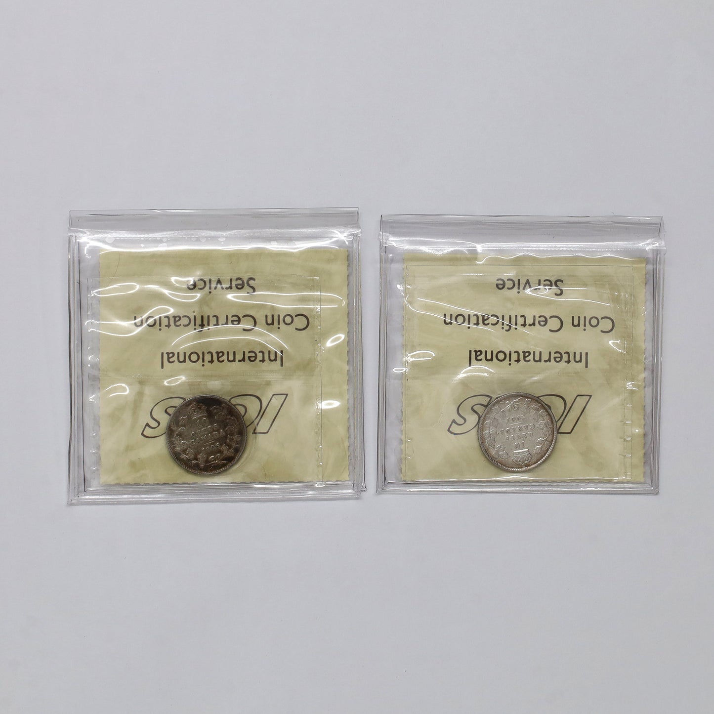 Pair of 1903 & 1905 Canada 10-cents ICCS Certified VG8, 2pcs