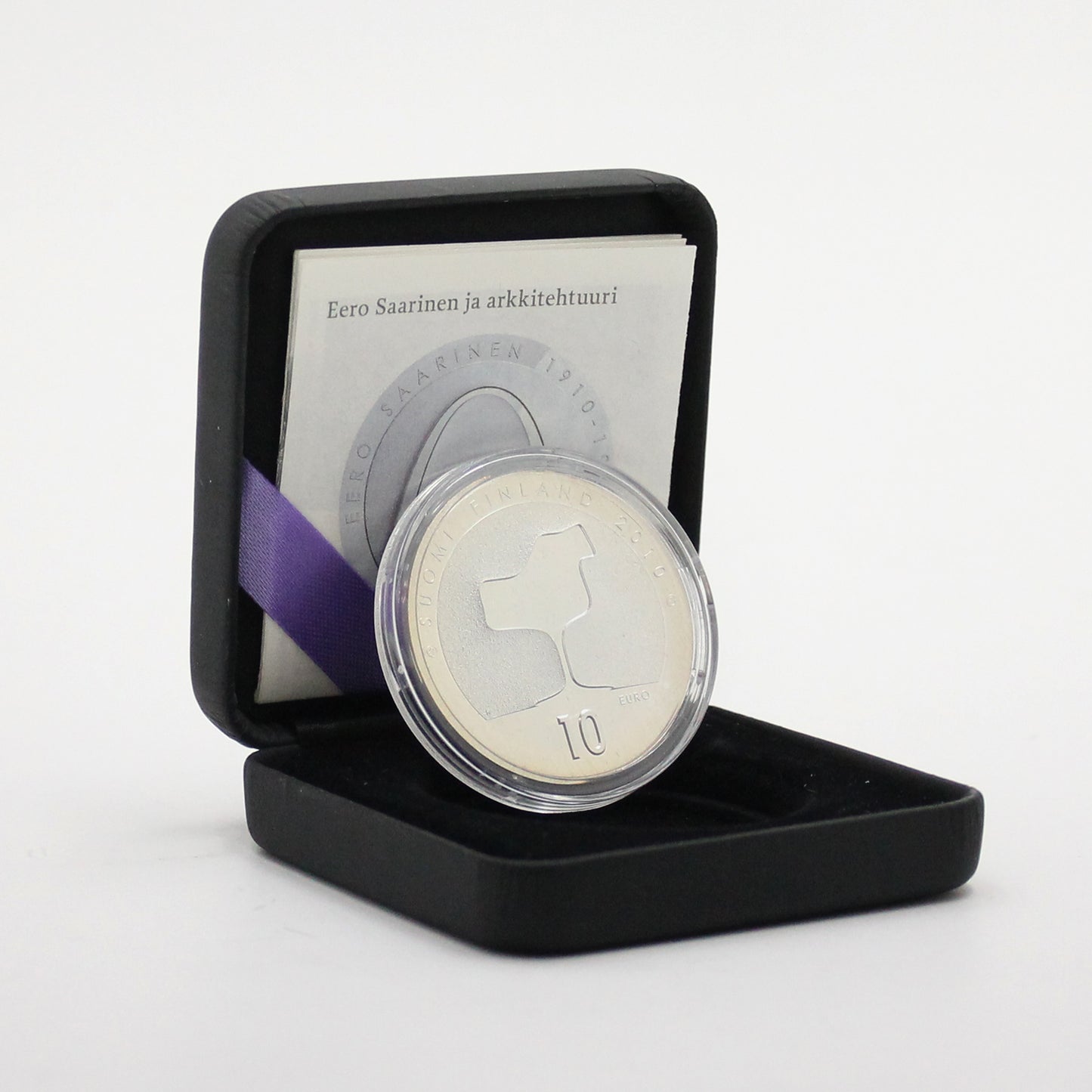 Finland 2010 Eero Saarinen 10 Euro Sterling Silver Coin in Case (light wear)