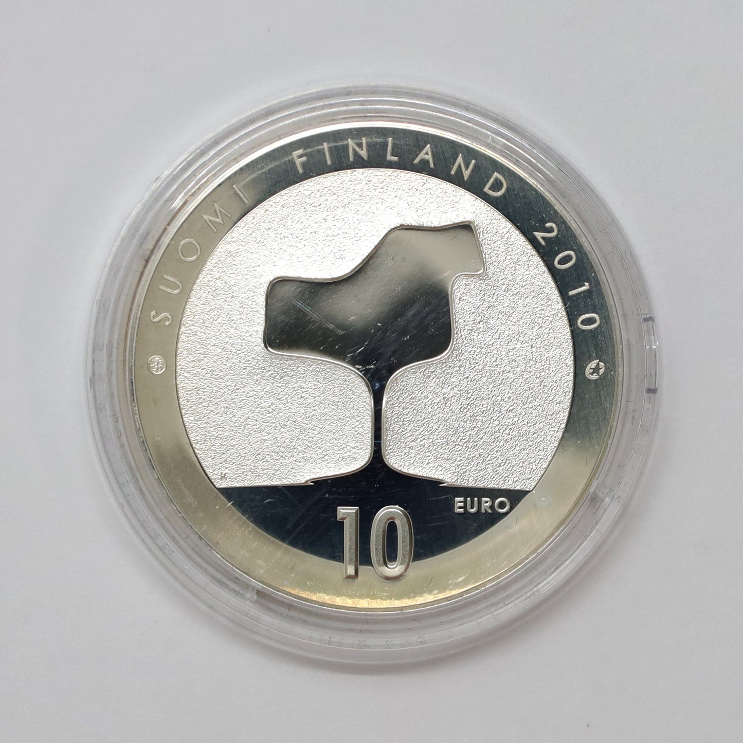 Finland 2010 Eero Saarinen 10 Euro Sterling Silver Coin in Case (light wear)