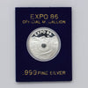 1986 Vancouver, BC, World Exposition Official .999 Silver Medallion in Case (No Tax) wear