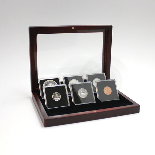 1964 Canada Individually Encapsulated 6-Coin Proof Set in Wood & Glass Case (wear)
