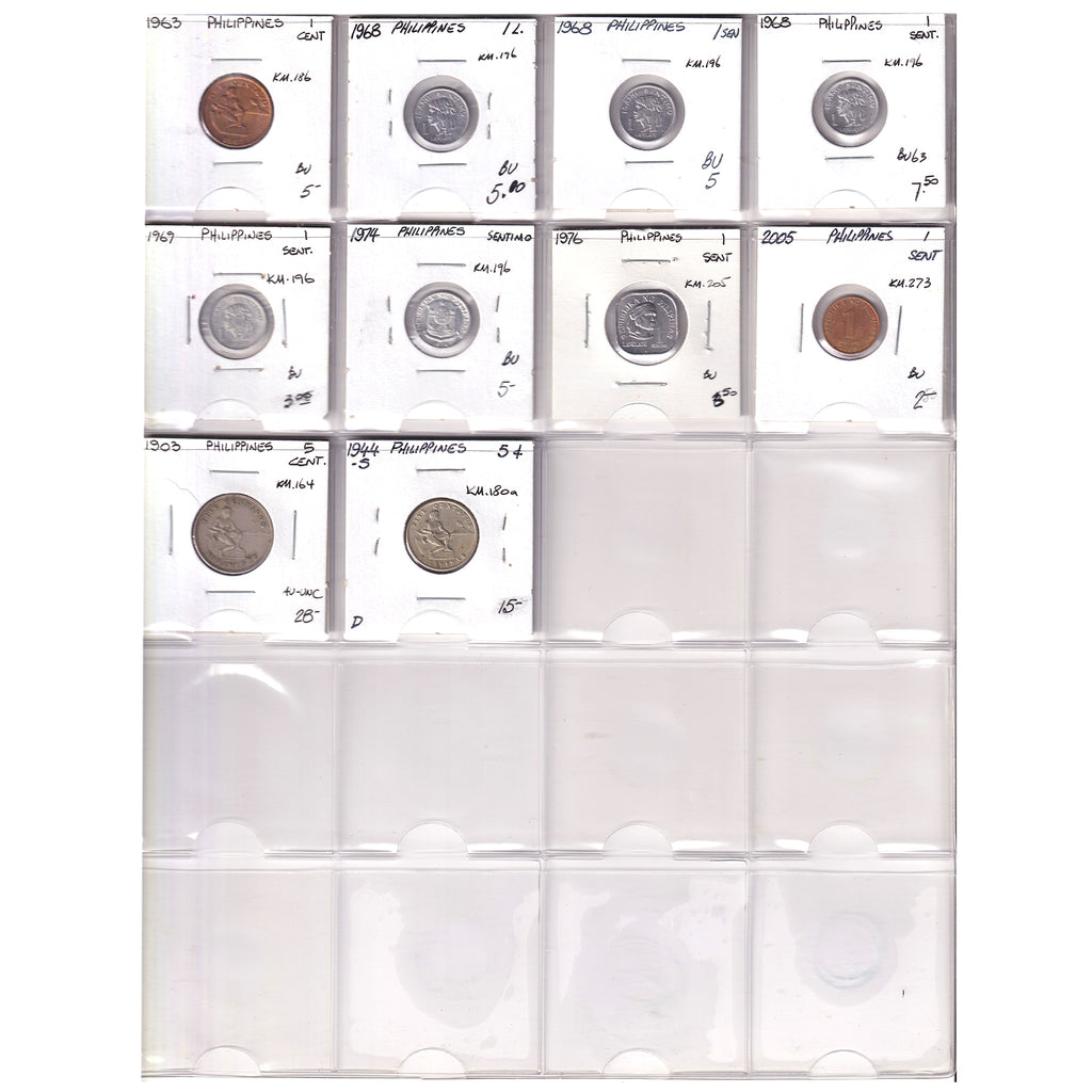 Group Lot of 10x Philippines 1903-2005 Decimal, Various Denominations, 10pcs