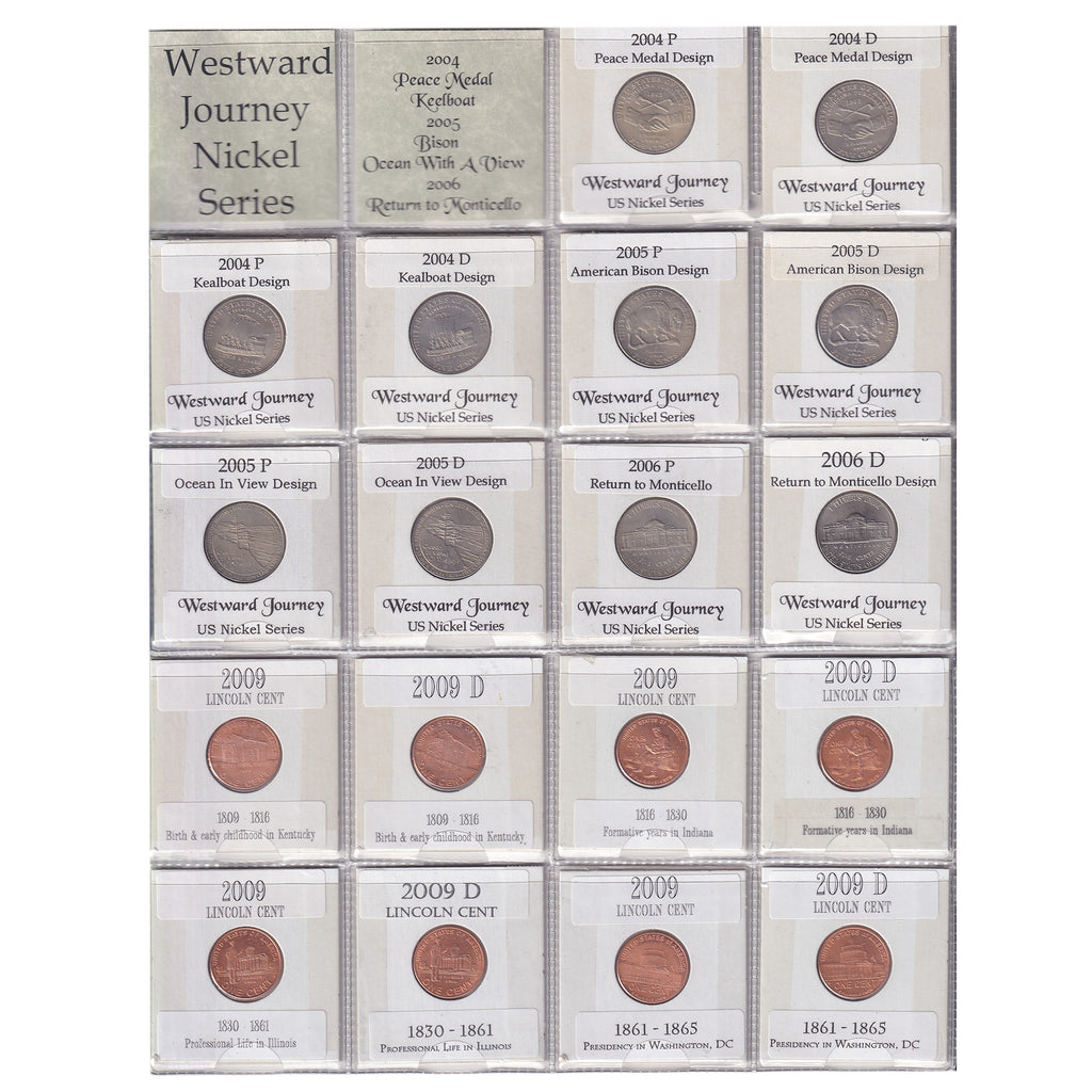 Group Lot of 18x 2004-2009 P&D USA Special Edition 1-cent & 5-cents, 18pcs