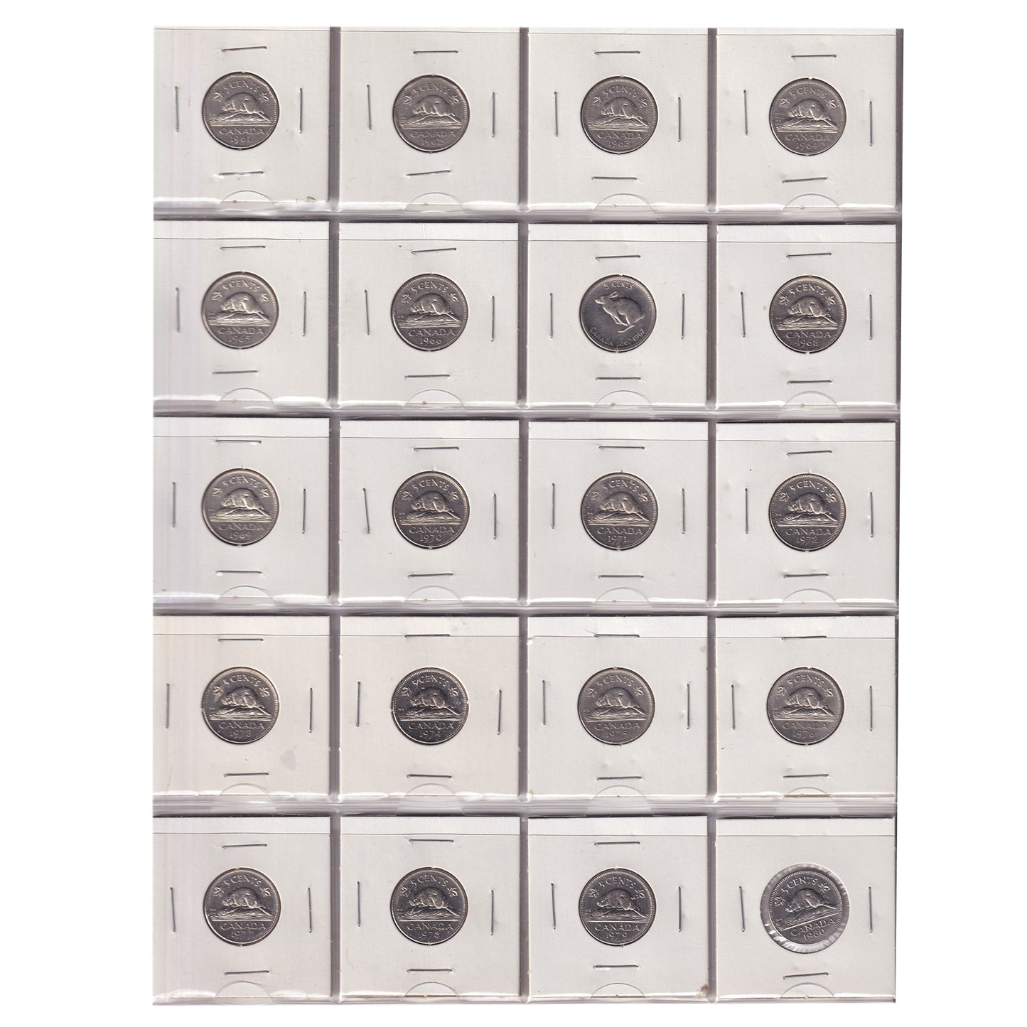 Estate Lot of 239x 1924-2004 Canada 5-cents in Black Binder