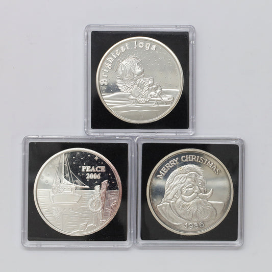 Lot of 3x 1986-2006 SilverTowne Holiday 1oz. Silver, 3pcs (No Tax) Coins Only (issues)