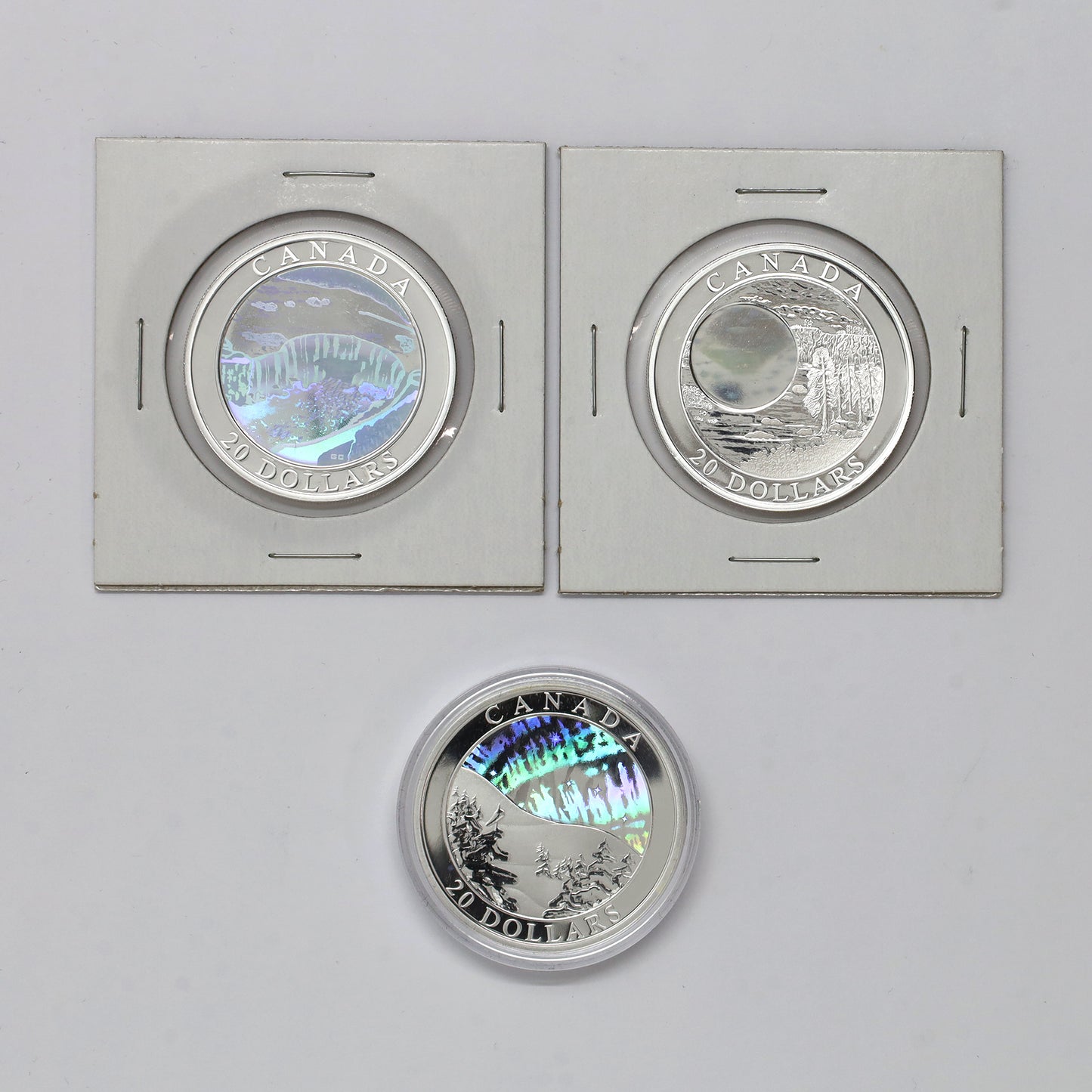 2003-2005 Canada $20 Natural Wonders Hologram .9999 Fine Silver, 3pcs (No Tax) Coins Only