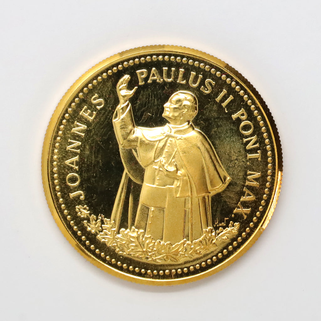 1984 Canada John Paul II Papal Visit Gold-Plated Medallion in Case (issues)