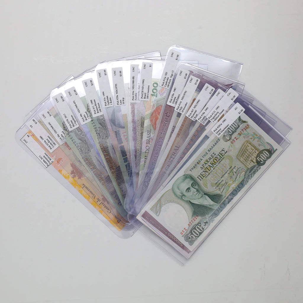 Lot of 18x 1968-2013 World Banknotes, Circulated to Uncirculated, 18pcs