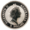 Australia 1991 .999 Silver Kookaburra 1oz. Coin in Case (No Tax) light wear, toning