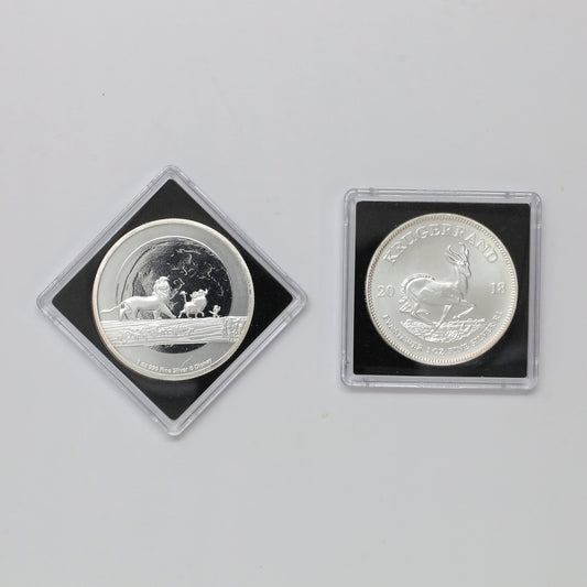 Pair of 2018 & 2021 1oz. Fine Silver Rounds, 2pcs (No Tax) Coins Only (scratched caps.)